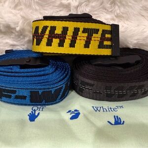 Off-White Black, Yellow, and Blue Belts all three